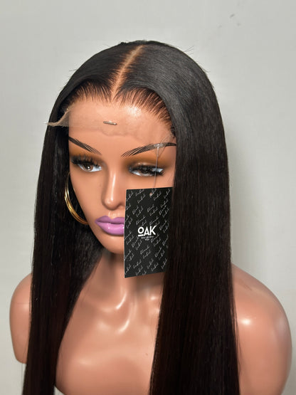 20'' Virgin Kinky Straight Closure Wig