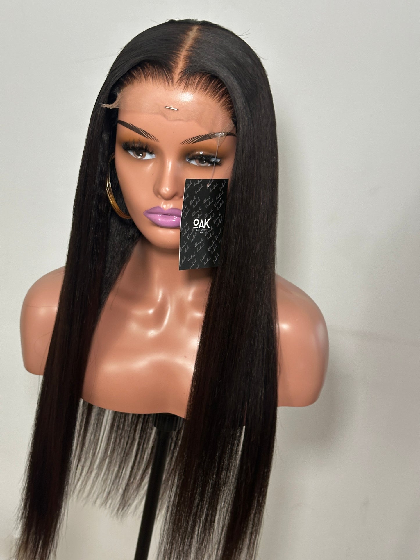 20'' Virgin Kinky Straight Closure Wig